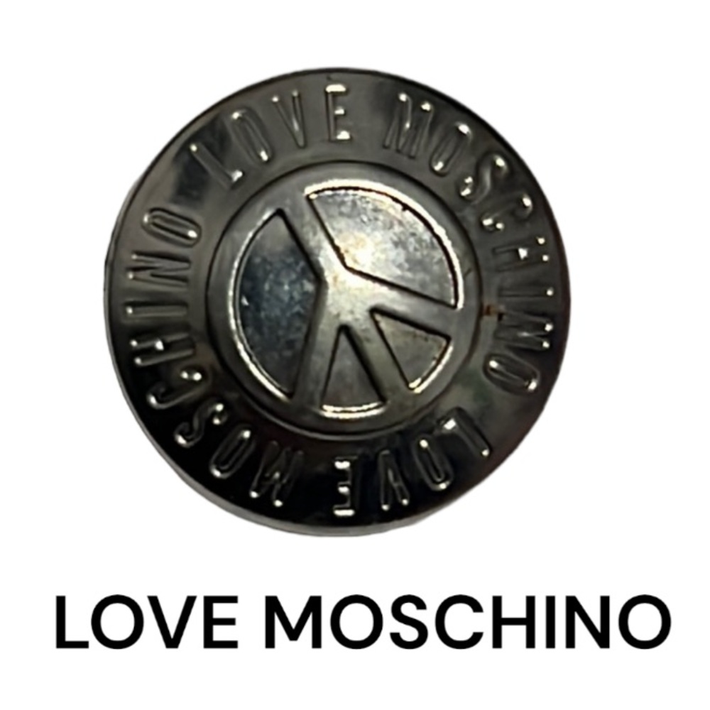 Authentic Love Moschino signature silver large button